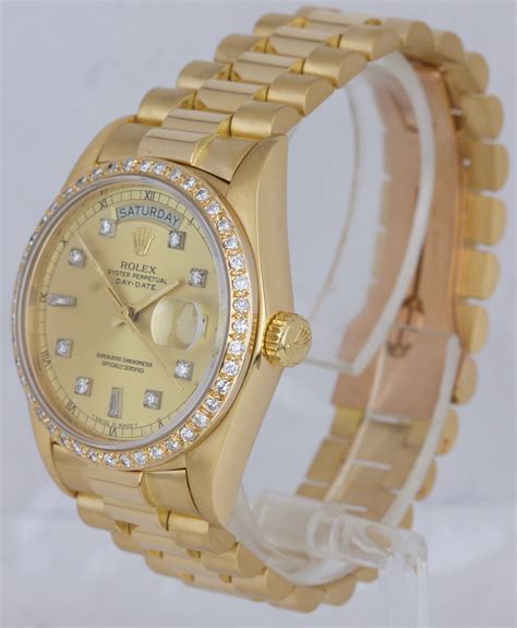 mens presidential rolex with diamond bezel|18k presidential rolex diamond bezel.